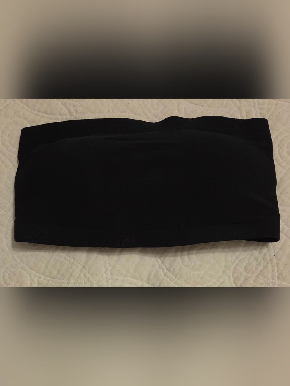 Black Mesh Padded Strapless Bandeau Bra. Size L